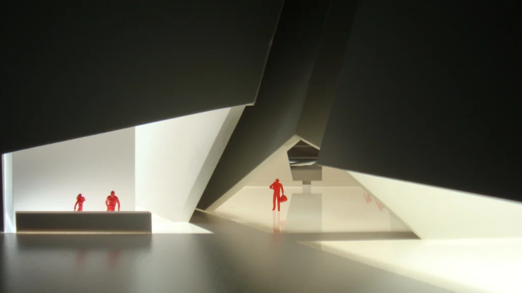 Dettaglio del plastico professionale, studio dei percorsi interni e della modularità del progetto per Expo.